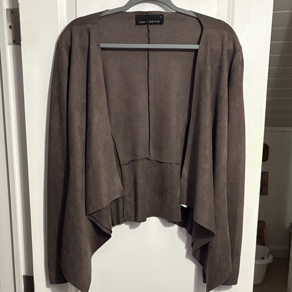 Mimi & Dottie Brown Draped Women's Jacket- Medium